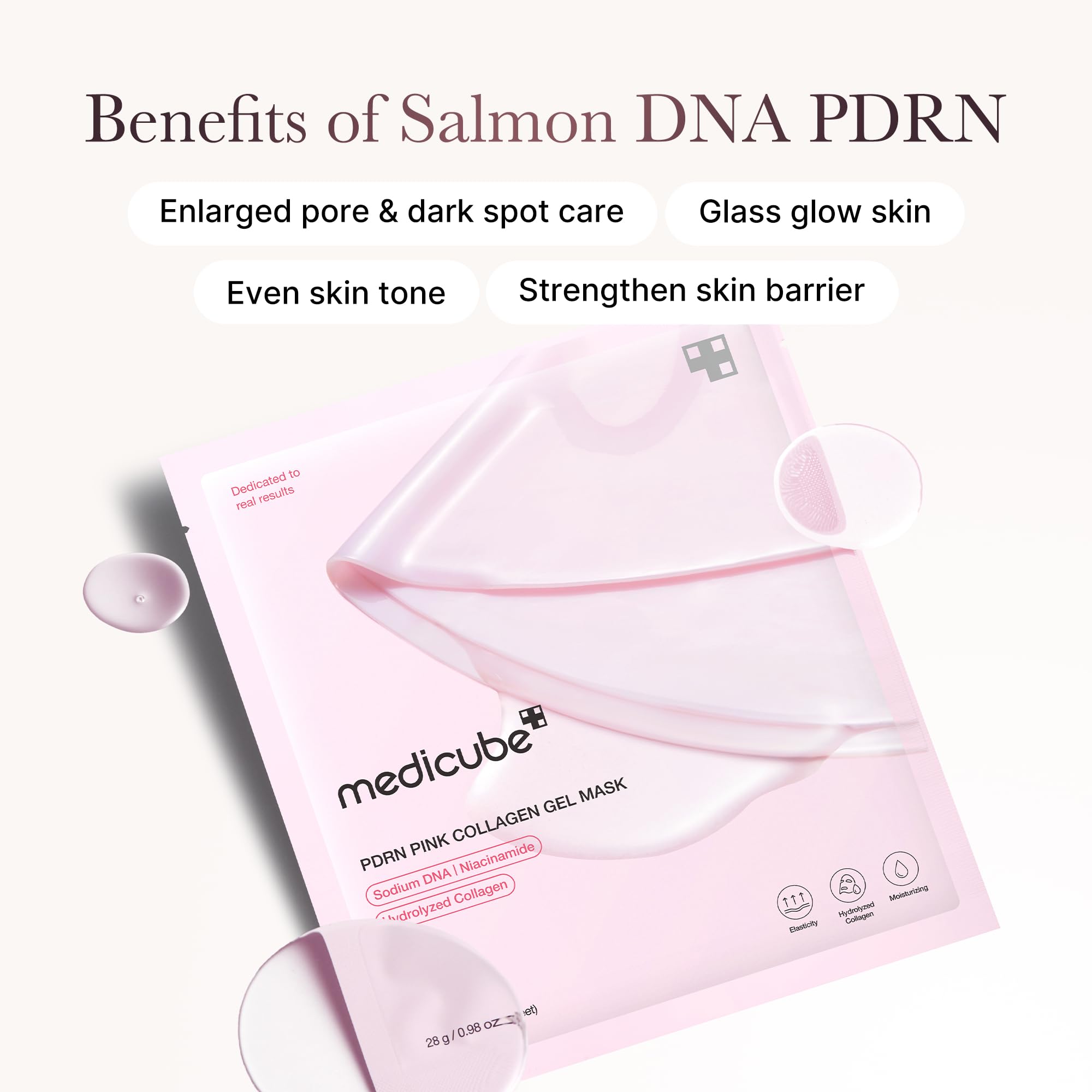 Mascarilla de Gel de Colágeno Rosa con PDRN de ADN de Salmón Medicube